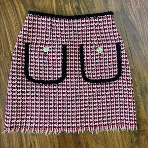 Maje straight skirt in contrast tweed fuchsia size XS